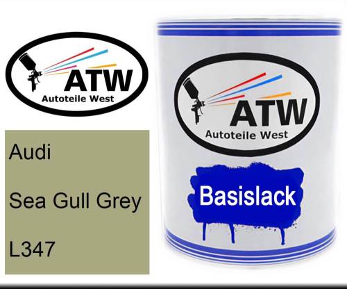 Audi, Sea Gull Grey, L347: 1L Lackdose, von ATW Autoteile West.